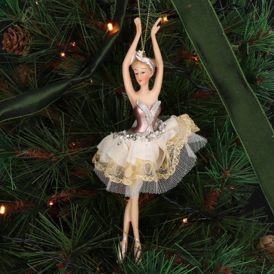 Kerstbal Ballerina Ivoor