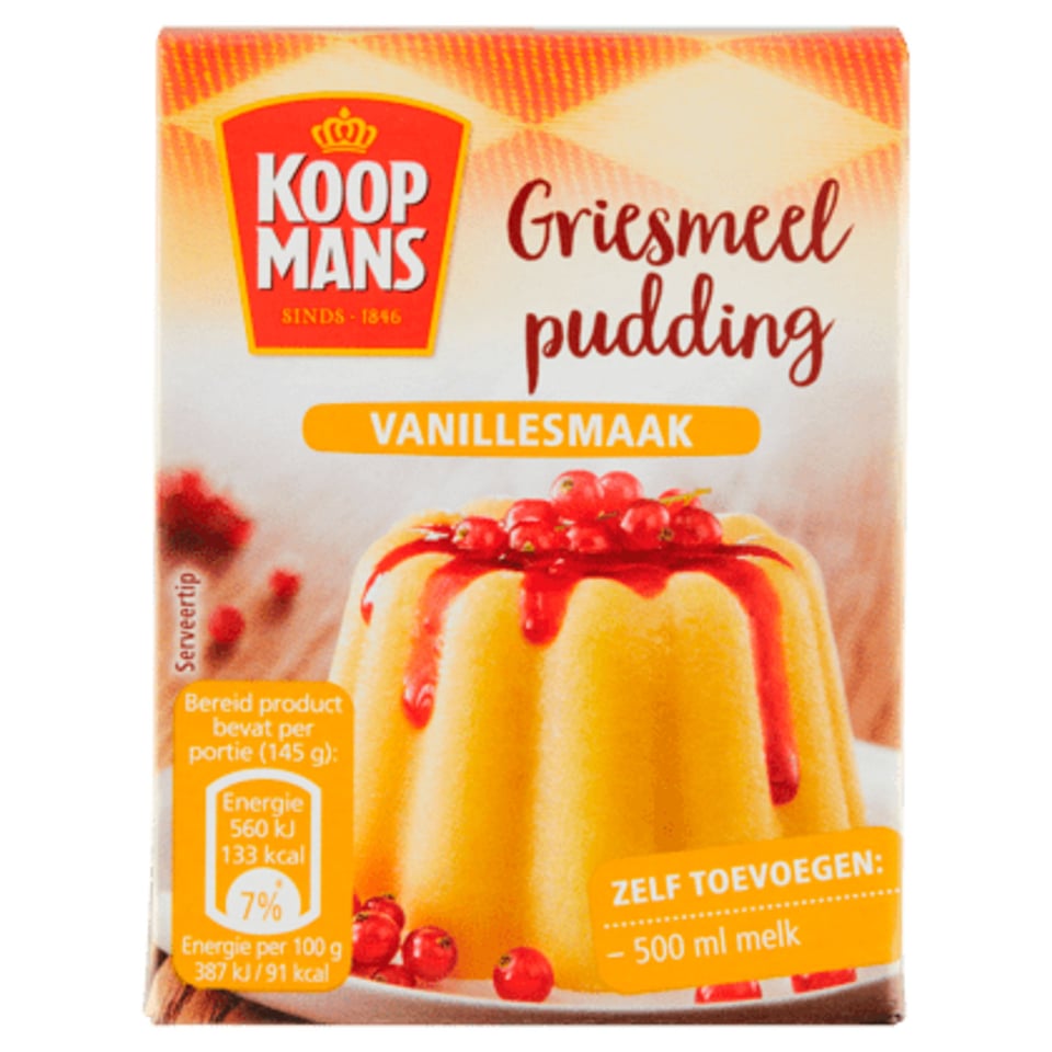 Koopmans Griesmeelpudding Vanillesmaak