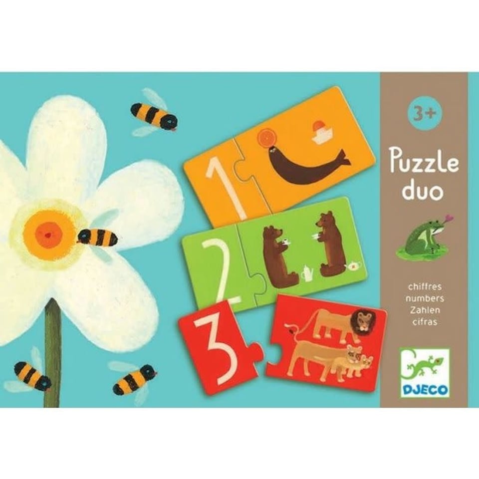 Djeco Duo Puzzel Cijfers 20 Delig 3+