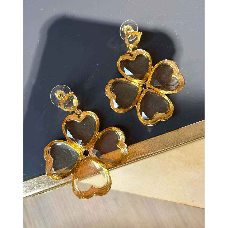 Acrylic transparant Beige earrings - OneSize