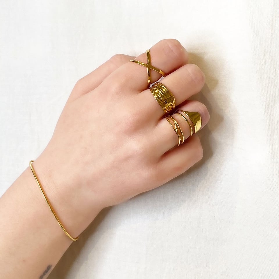 Gold Plated Set of Three Rings