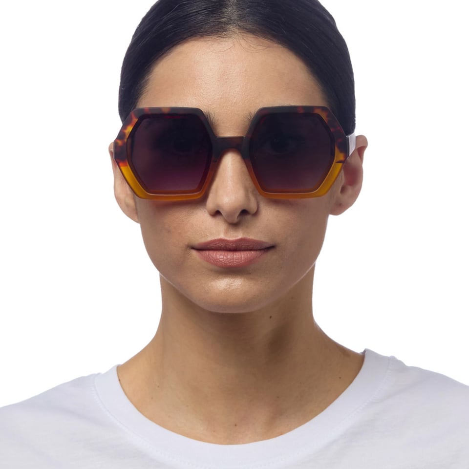 Zonnebril EMMA Hexagon Havana Yellow OK015-HY