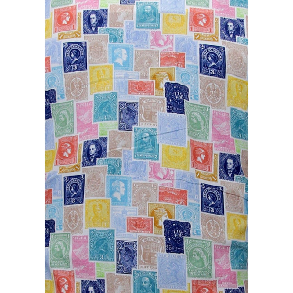 Getailleerde Heren Overhemd Met Postzegel Print
