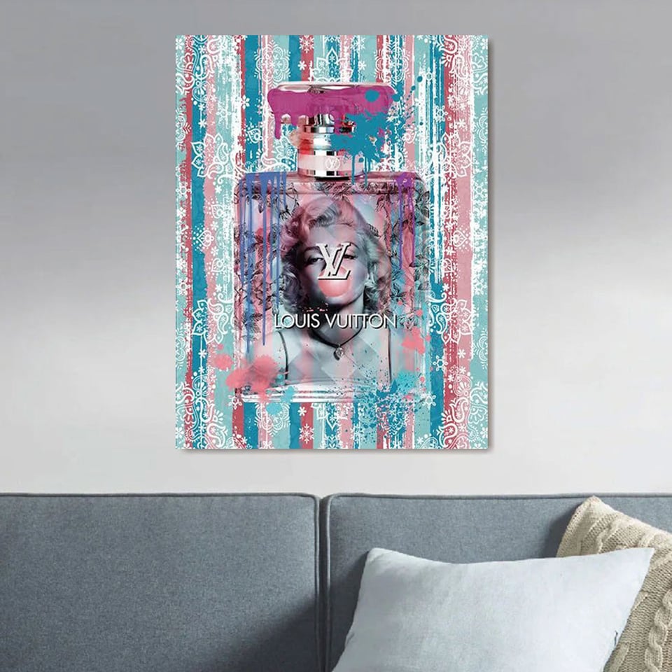 Glasschilderij Louis Vuitton Marylin Multicolor 60x80cm