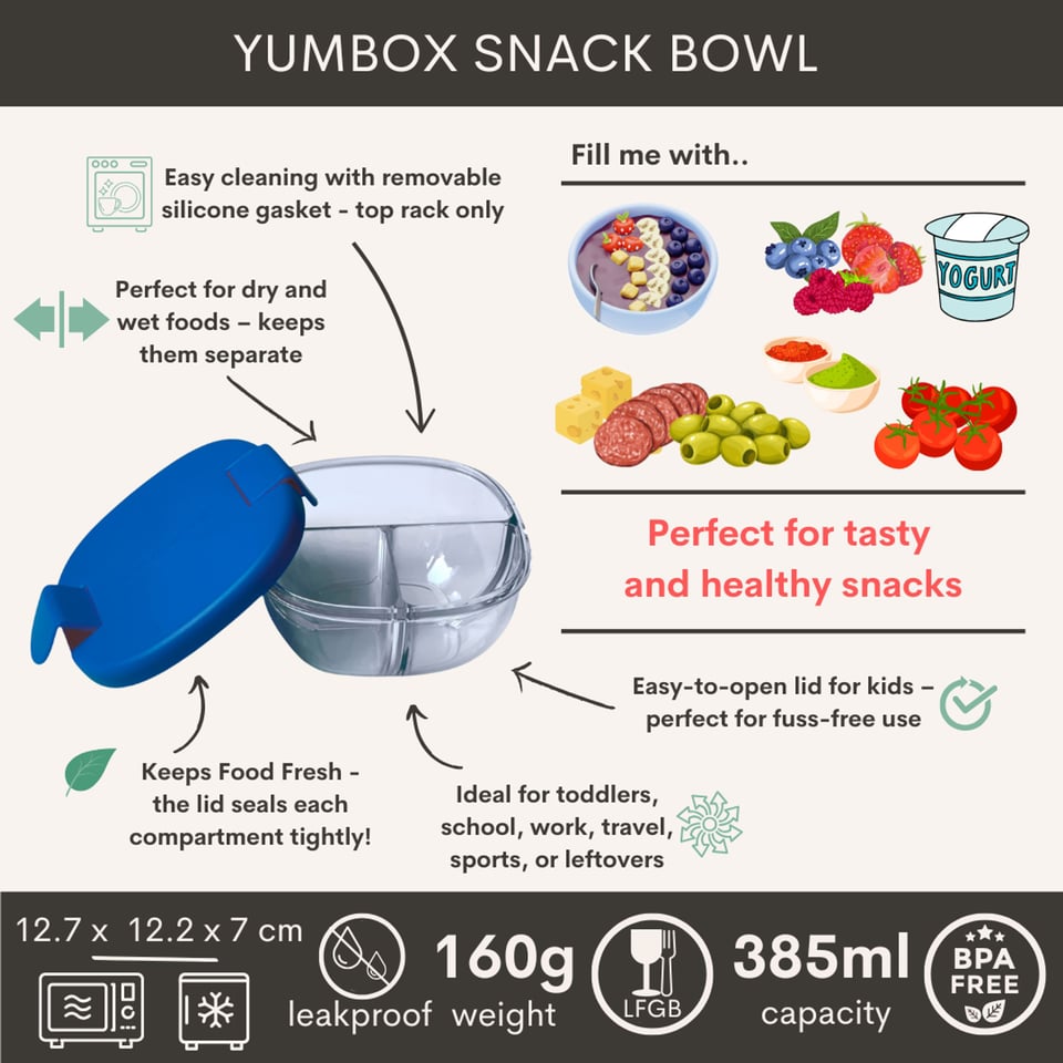 Yumbox Snack Bowl Navy Blue - Blauw