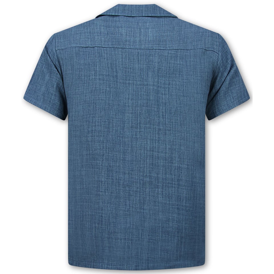 Linnen Twinset - Linnen Zomerset Heren - Linnen Overhemd Heren - Zomer Broek Heren - MG-011 - Blauw