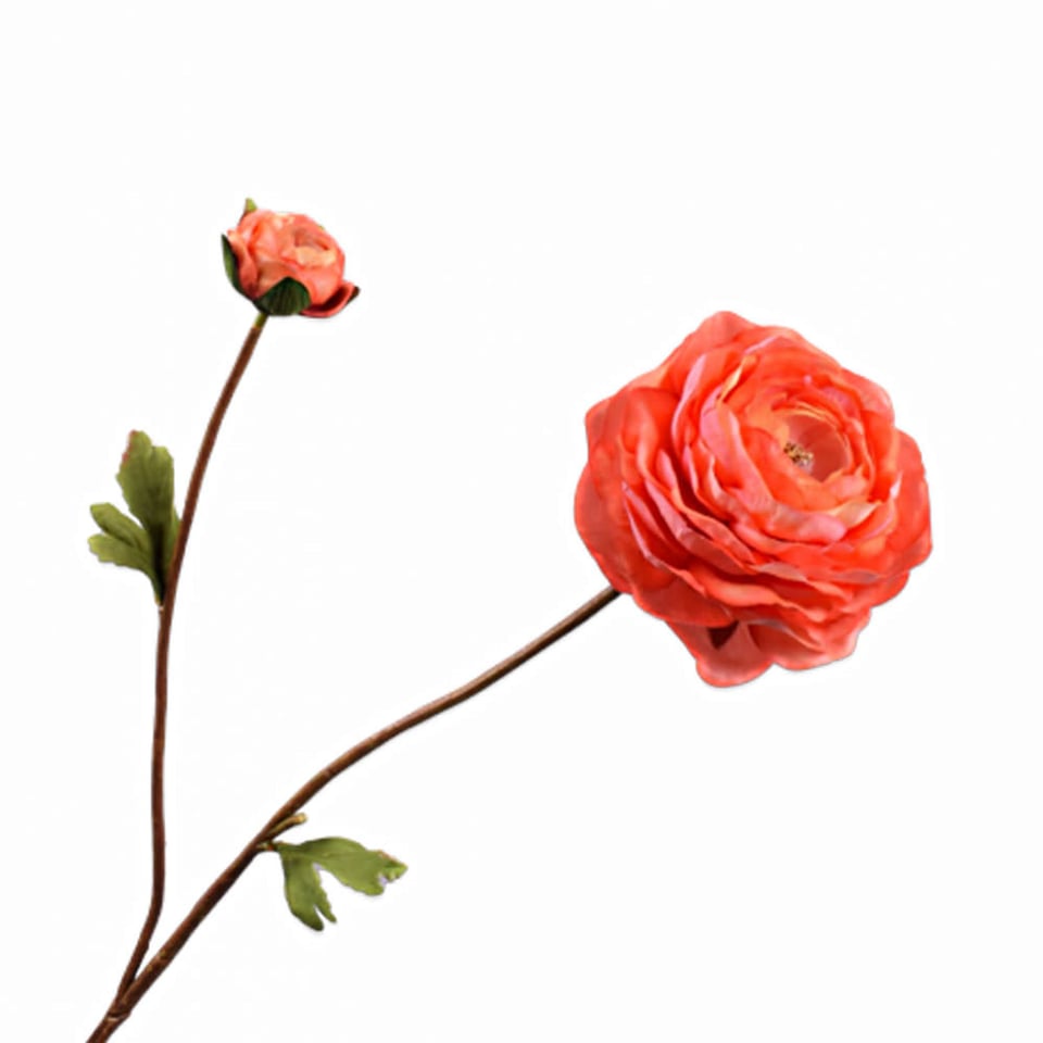 Kunstbloem Rankonkel 2 Bloemen Tak 65cm in 5 Kleuren
