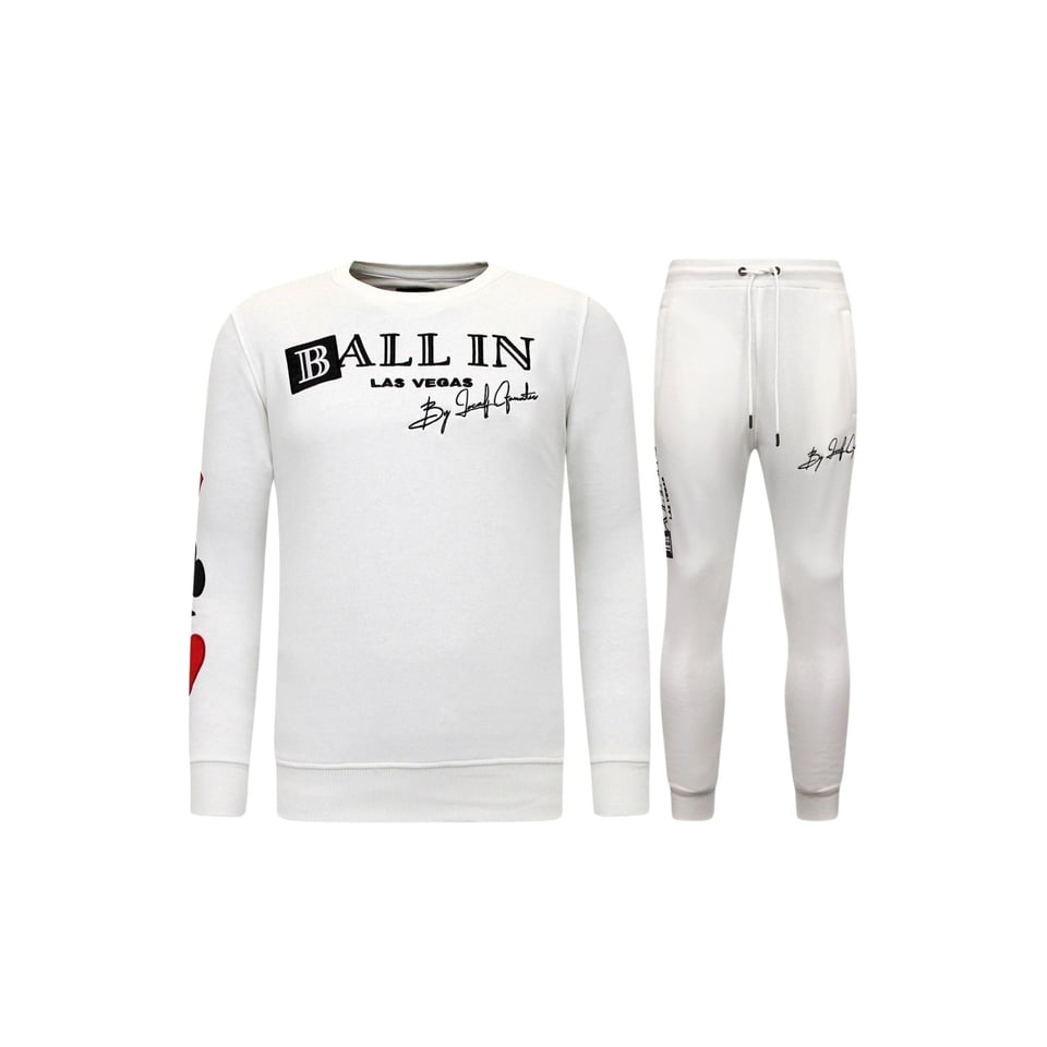 Exclusieve Joggingpak Mannen - Ballin Las Vegas - Wit