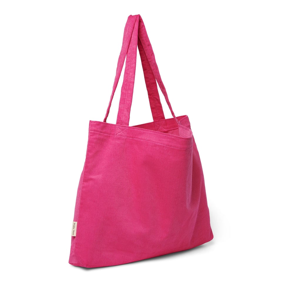 Bright pink rib mom-bag