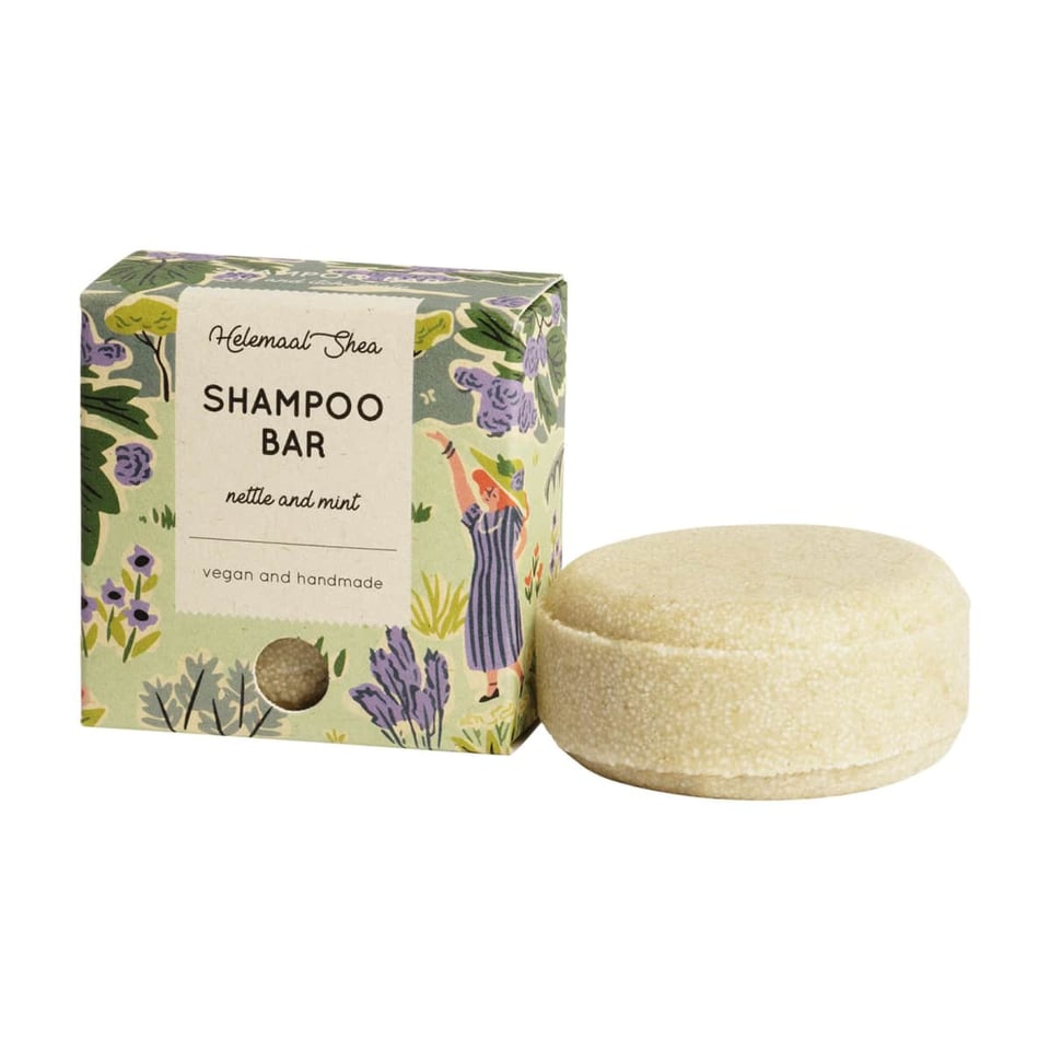 HelemaalShea Shampoo Bar - Alle Haartypen - Brandnetel & Munt