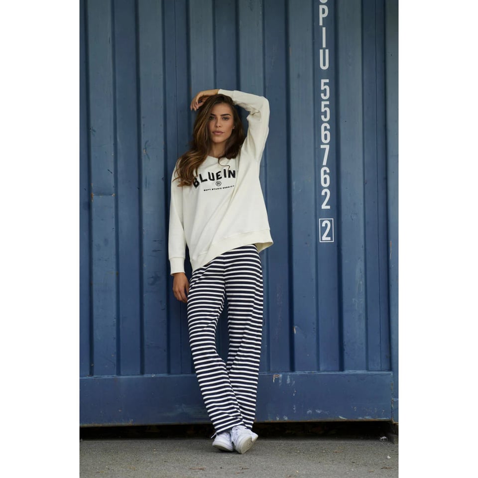 Blue HARPER STRIPED PANTS NAVY