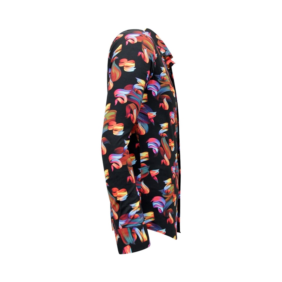 Kleurrijke Blouse Heren Met Print - 3110 - Zwart