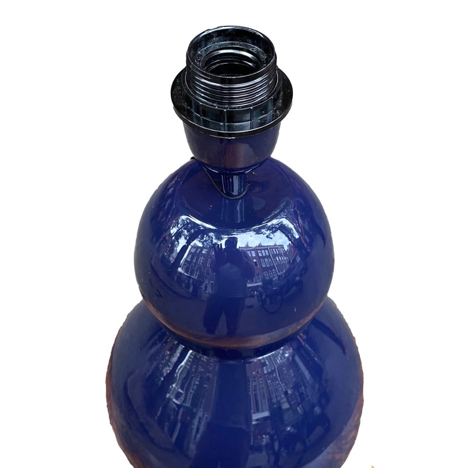 Tafel Lamp Indigo Blauw Metaal 21x40cm Geëmailleerd