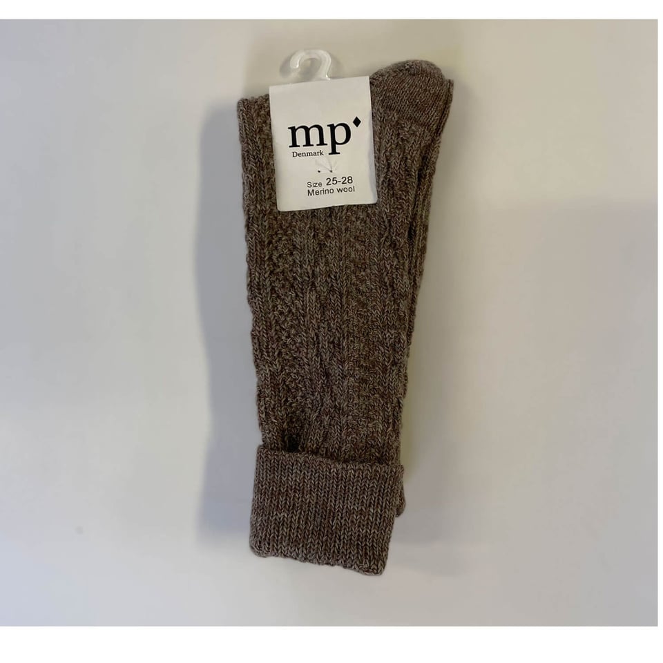 MP Denmark Knee Socks Merino Wool, Oeko-Tex Col. 489, Light Brown Melange Wally