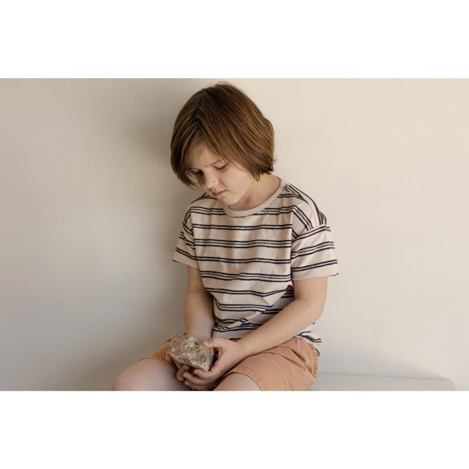 Phil & Phae Oversized Tee Textured Stripes Shell