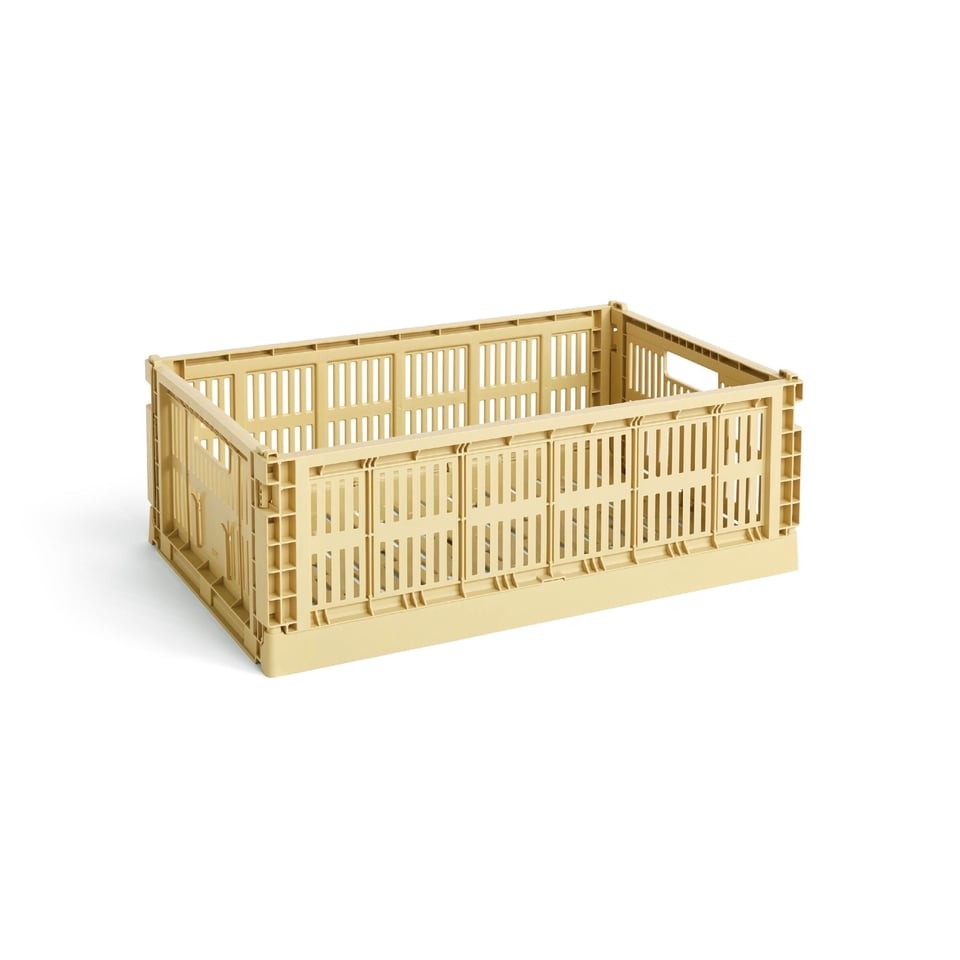 HAY Colour Crate Klap- en Stapelkrat L Goudgeel