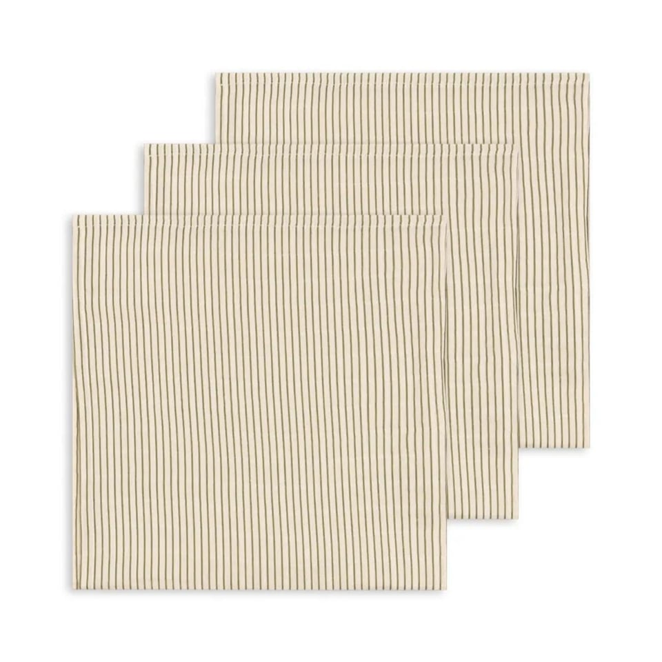 Konges Sløjd 3 Pack Muslin Cloth Tea Stripe