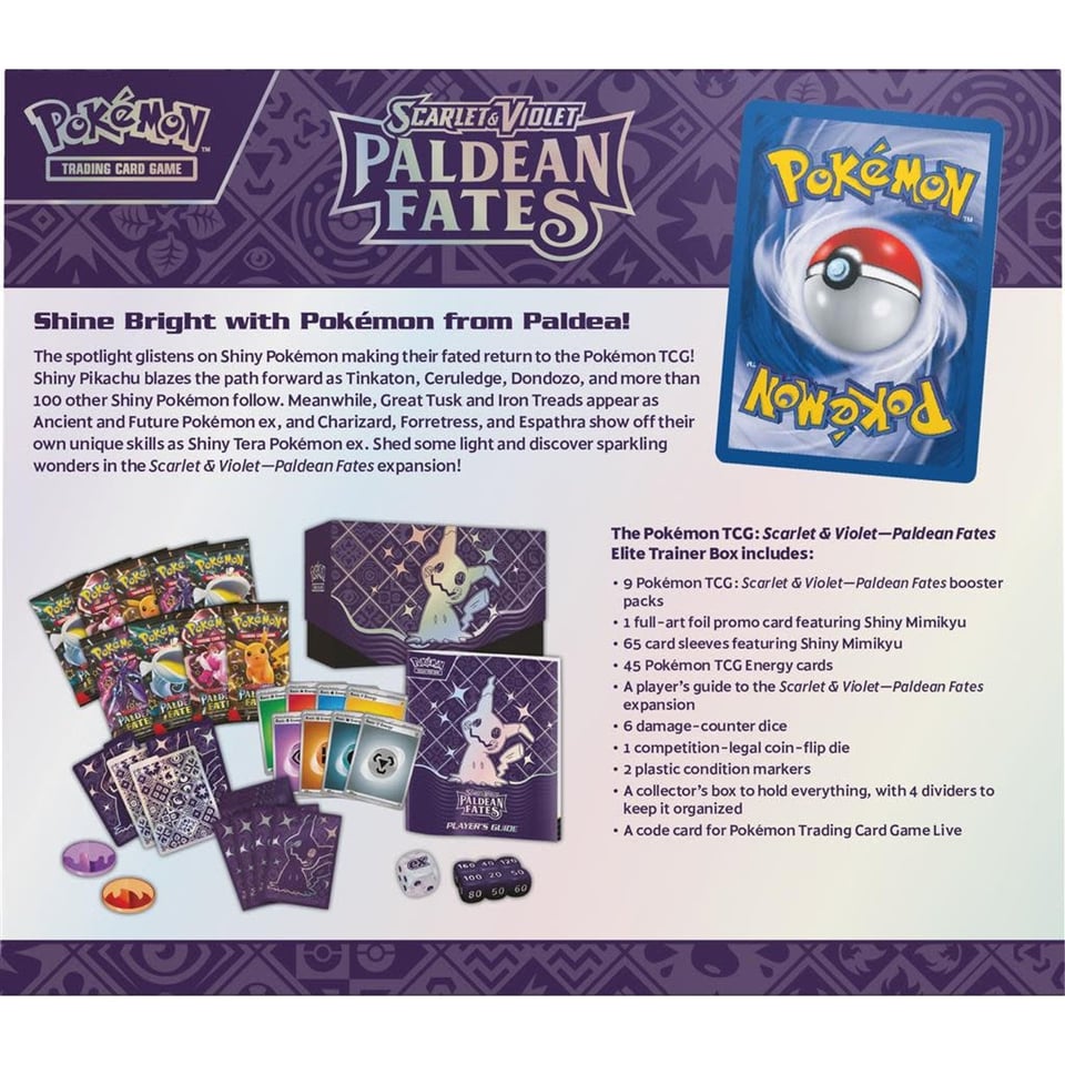 Pokémon Scarlet & Violet Paldean Fates Elite Trainer Box