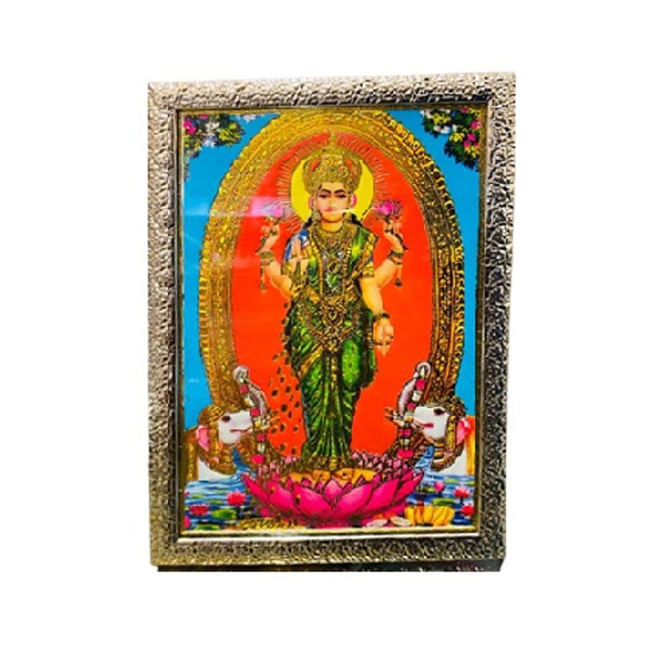 Lakshmi Mata Idol with Frame 13*18 Cm