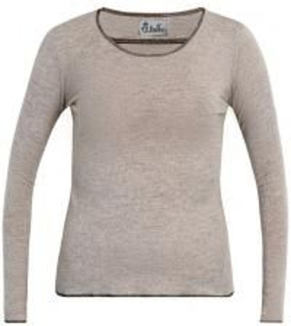 Shirt Merinowol Naturel-Bruin Melange