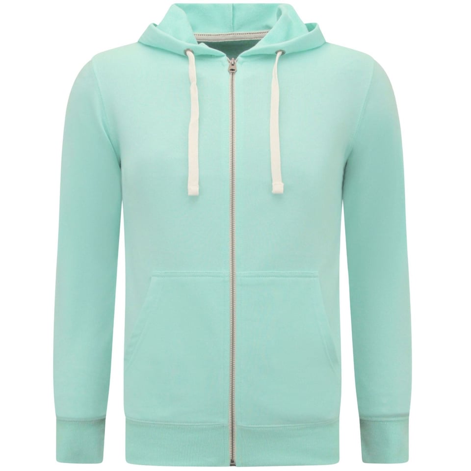 Hoodie Heren Met Rits - Trainingsvest Heren - Sportvest - Mint Groen