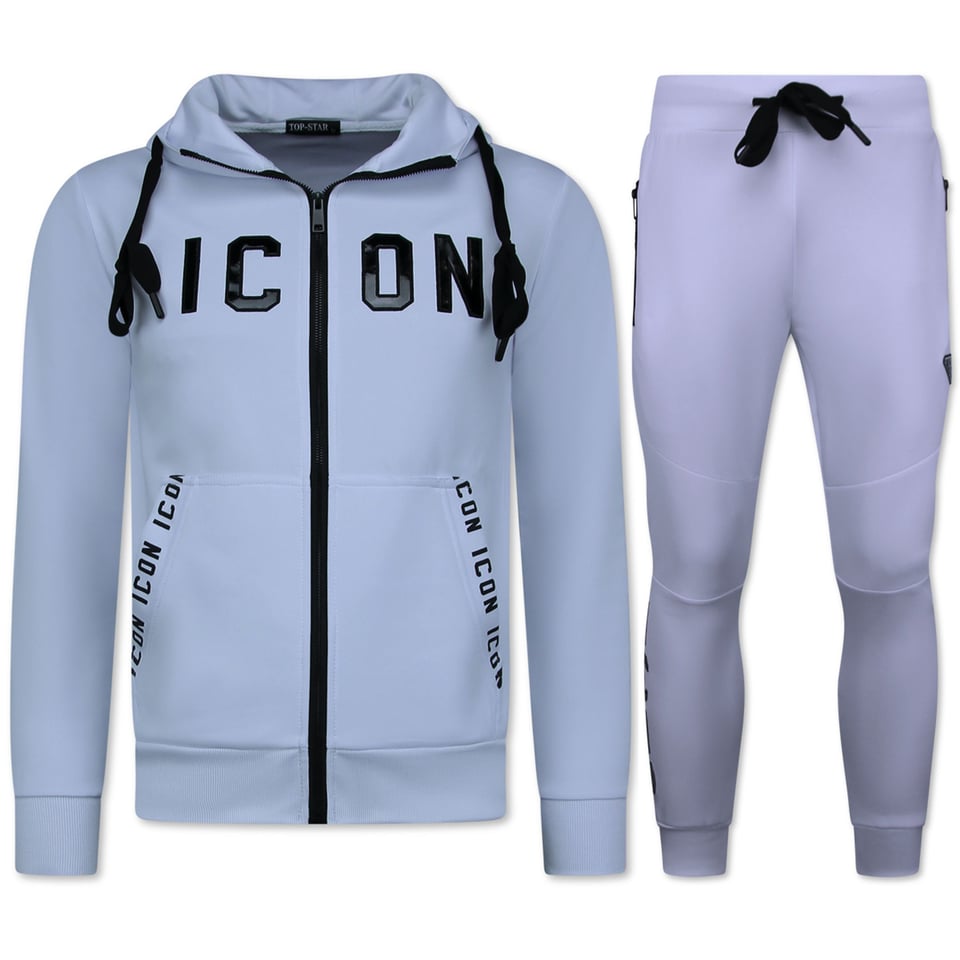 ICON Joggingpak - Trainingspakken Heren - ICON Huispak Heren - 11575 - Wit