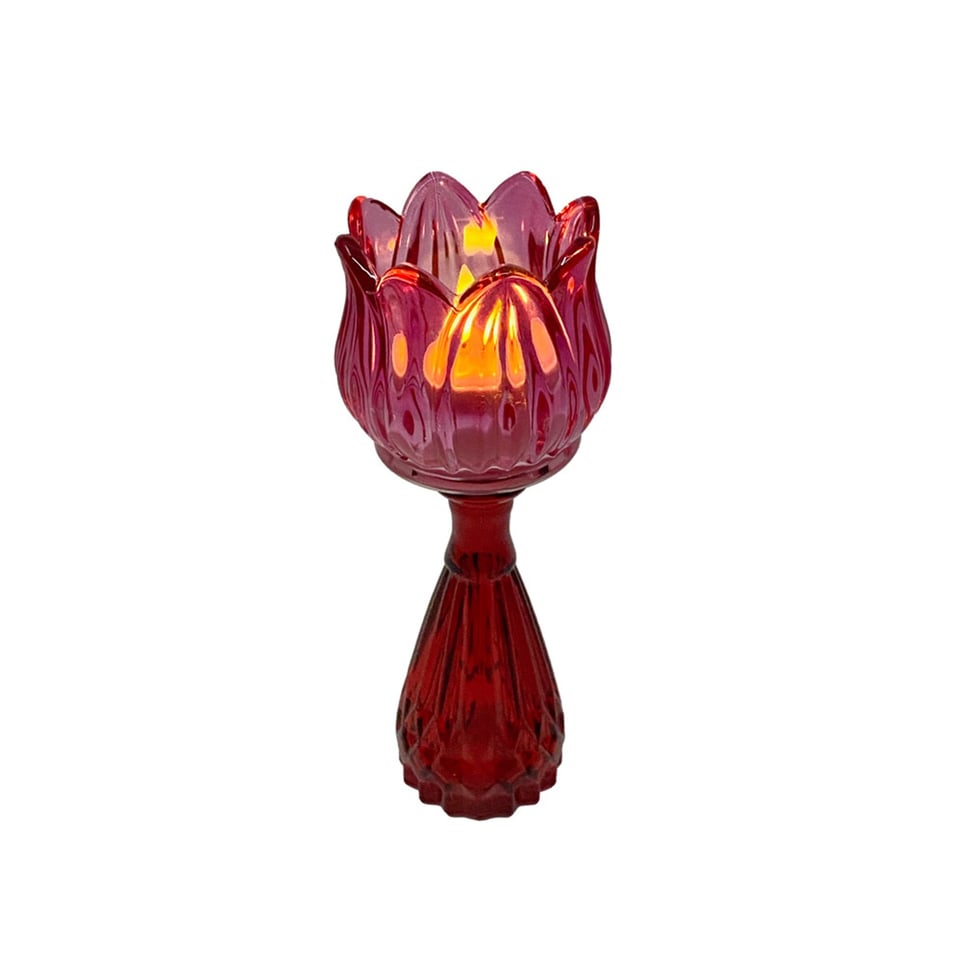 Vaasje Tulp Pink Mix Glas 7x18cm in 4 Kleuren
