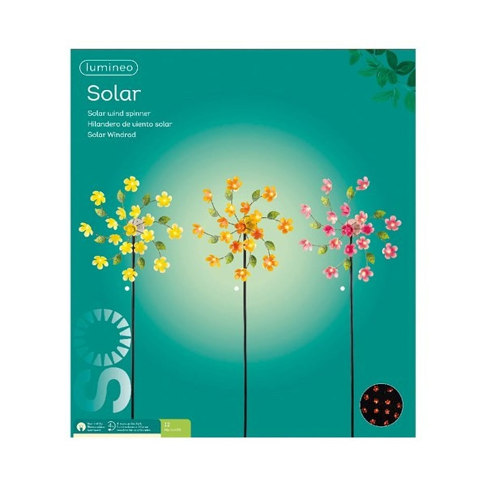 Solar Tuinsteker Roze Bloem H119cm