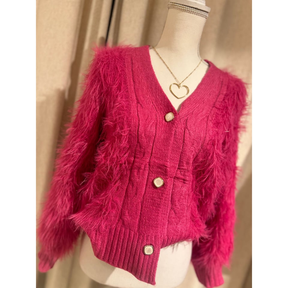 Fluffy vestje - Glitter - Pink - Onesize