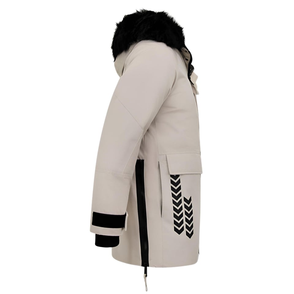 Parka Jas Heren Met Faux Bontkraag Beige