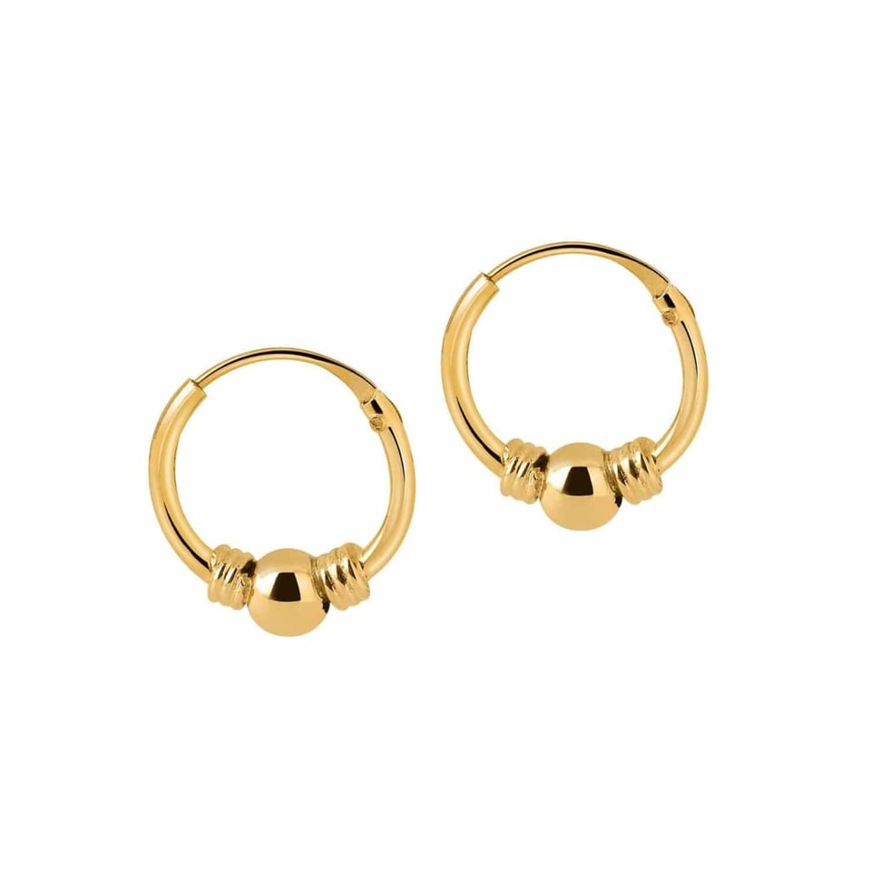 Small Gold Plated Bali Hoop Earrings