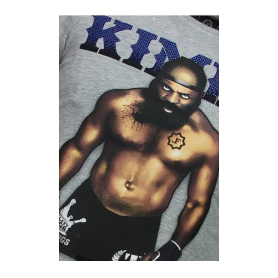 Kimbo Slice - Rhinestone T-Shirt - Grijs