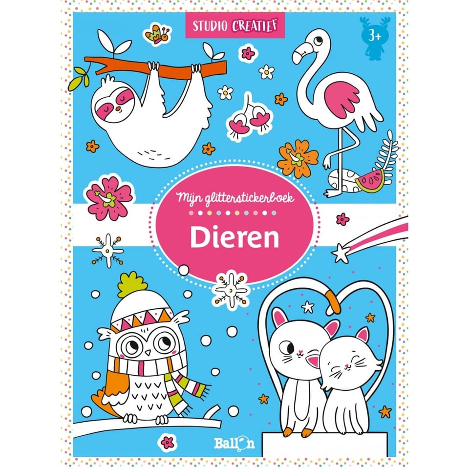 Uitgeverij Ballon Mijn Glitter- en Stickerboek Dieren 3+