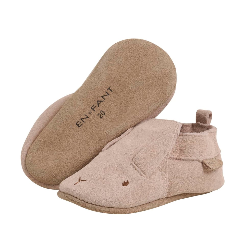 Enfant Slippers Suede Animal Peach Whip