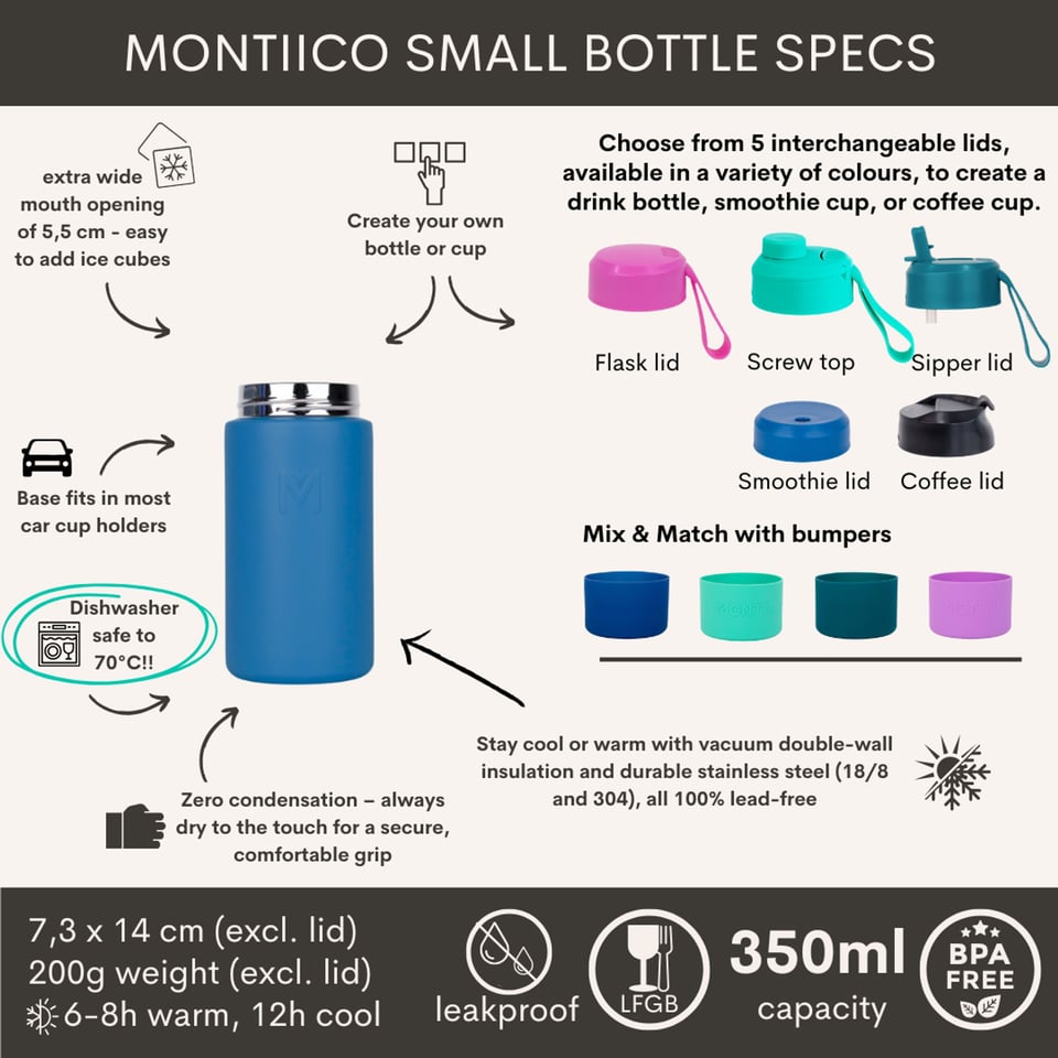 Montii Fusion Thermos Fles 350ml Reef - Blauw
