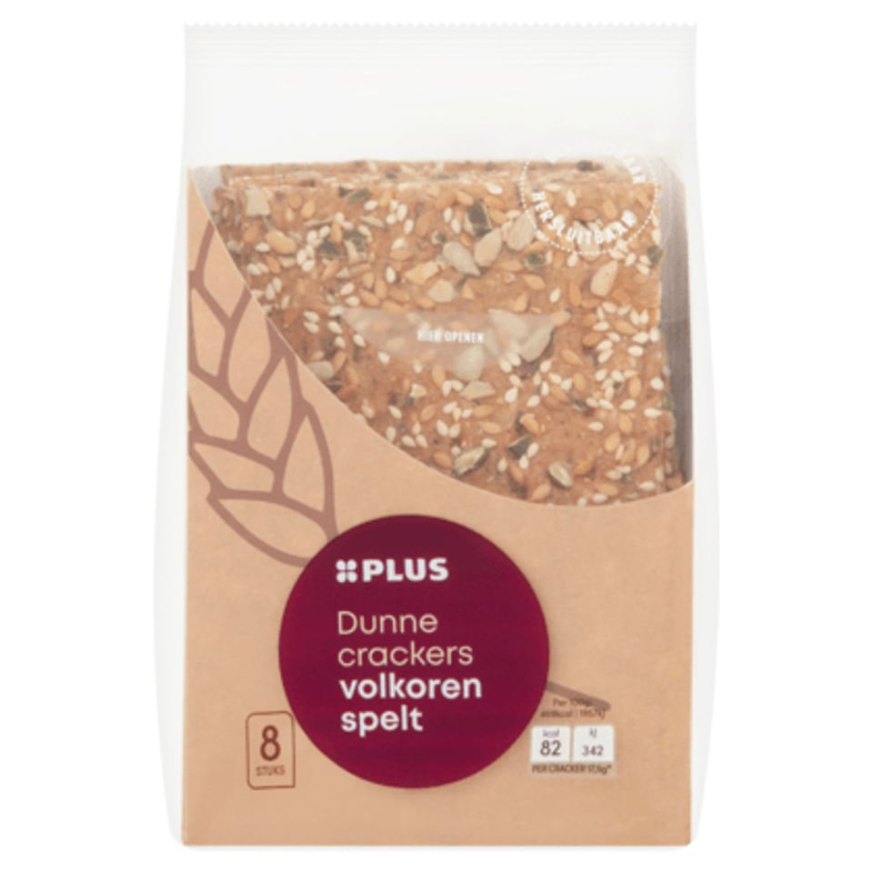 PLUS Dunne Crackers Volkoren Spelt