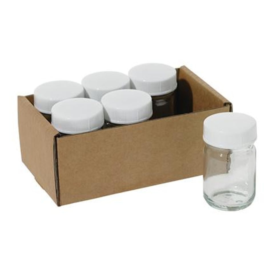 6 Glazen Potjes a 50 Ml Met Deksel