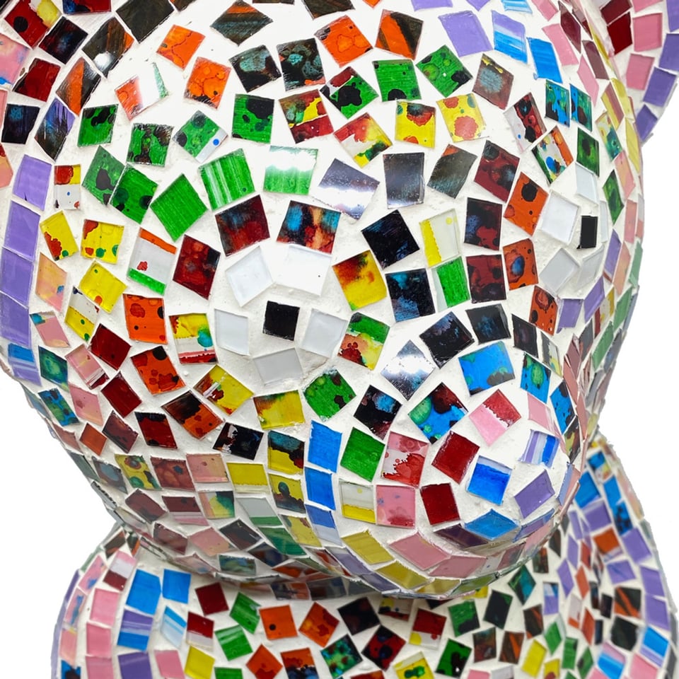 Beeld Design Beer Multicolor Mozaïek Glas 25x38cm