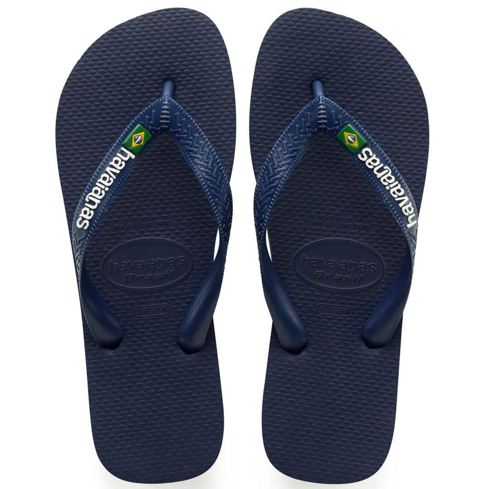 Havaianas Brasil Logo Kids Navy Blue