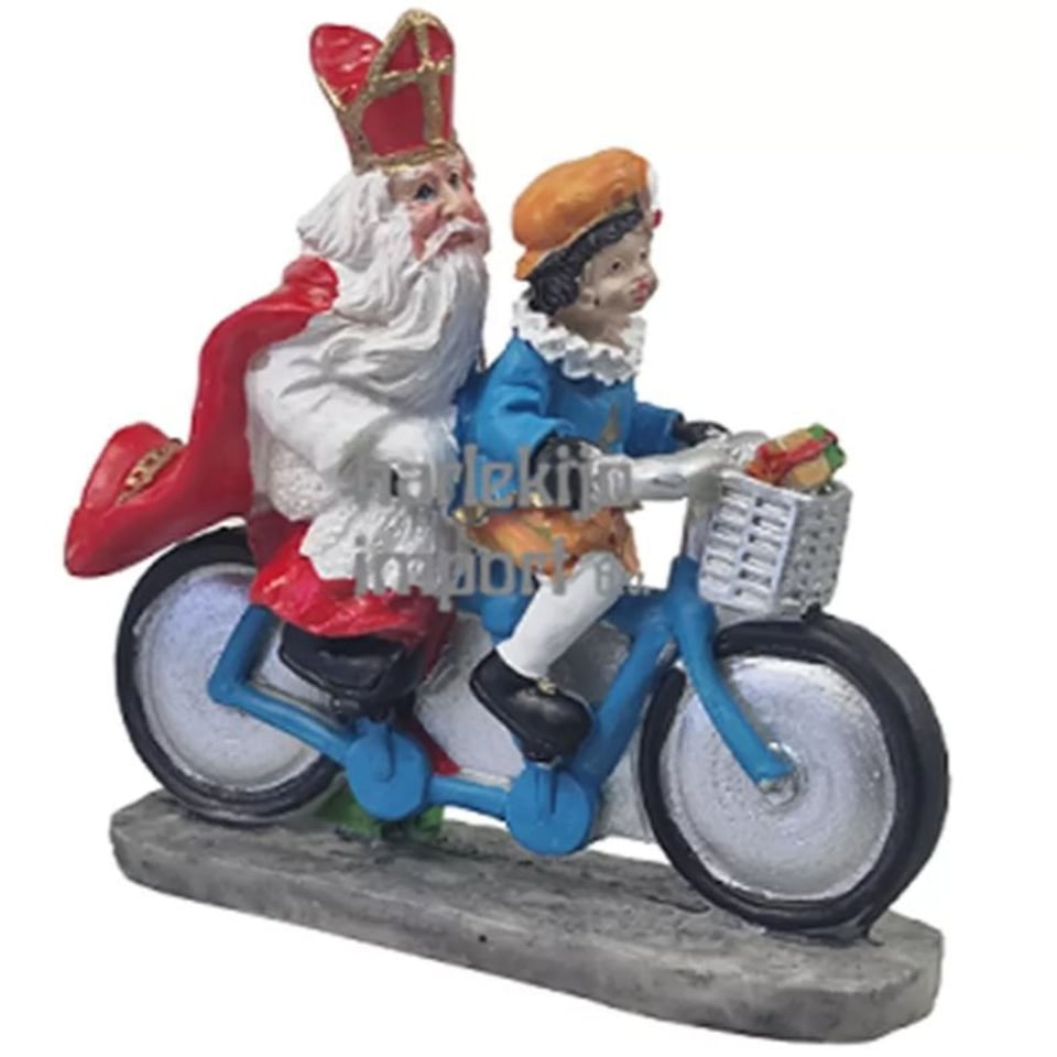 Polystone Sint en Roetveeg Piet Op De Fiets