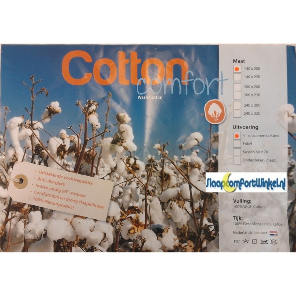 Katoen Dekbed Cotton Comfort Wash