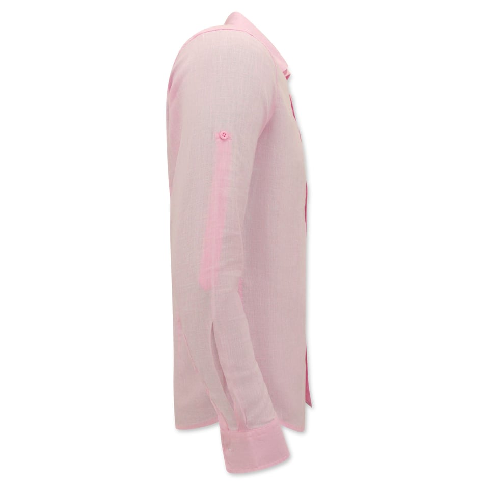 Linnen Overhemd Heren - Regular Fit - Casual Blanco - Roze