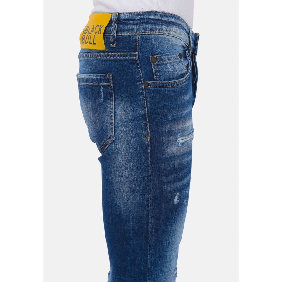 Blue Ripped Jeans Heren - Slim Fit -1081- Blauw