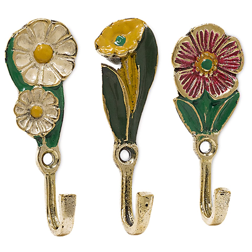 Wandhaken Posy Flowers Multicolor 4x7cm Set-3
