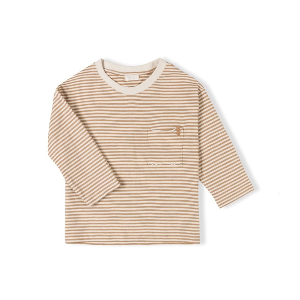 Nixnut Drop Shirt Caramel Stripe