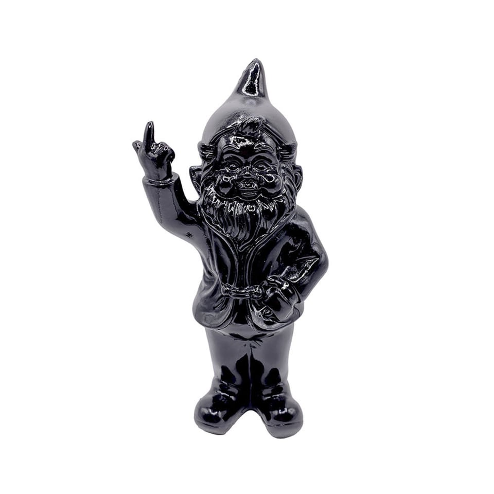 Beeldje Kabouter Fuck You Zwart 15cm
