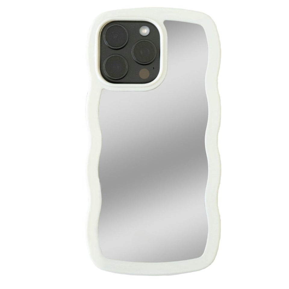 Wavy Mirror Case Beige  Classy, Wavy & Always On Point