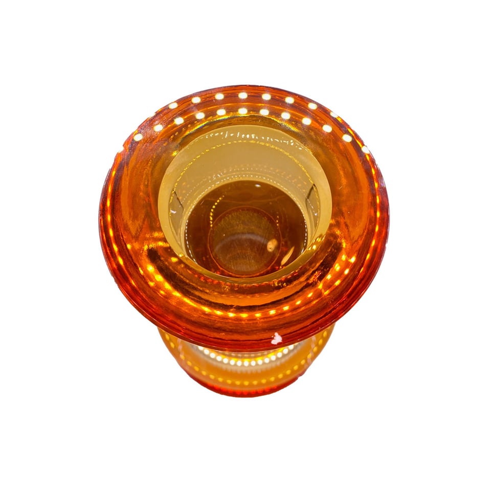 Waxinehouder Votief Oranje-Bruin-Beige Kristal Glas 8x20cm