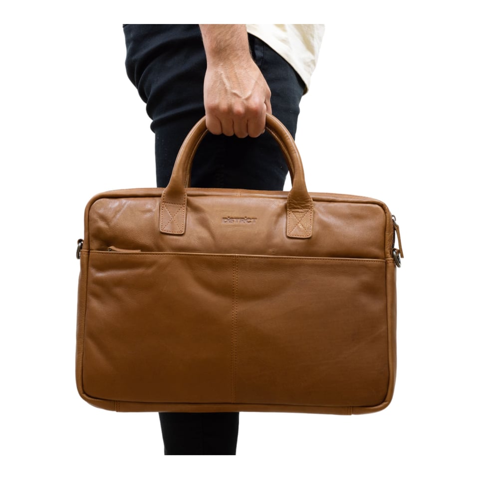 DSTRCT Business Leather Bag State Street single zipper