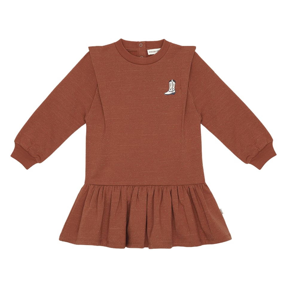 House of Jamie Chunky Shoulder Sweatdress Terra Rust